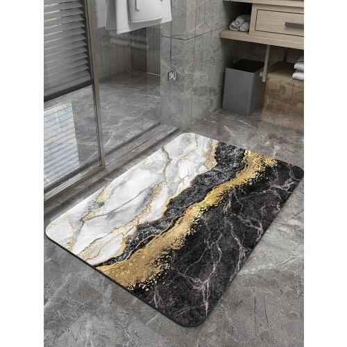 Luxury Black Gray Marble Carpet With Gold Line For Living Room Modern Home Decoration Coffee Table Rug Bedroom Bedside Mat Large