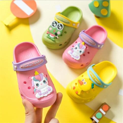New 2021Baby Sandals for Boys Girls Cartoon Kids Shoes Summer Toddler Flip Flops Children Home Slippers Beach Swimming Slippers