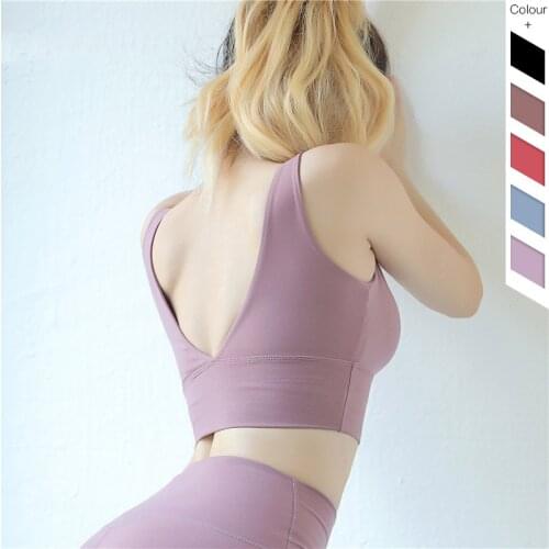 Sports Bra for Women Without Zipper Gym Shockproof Quick Drying Backless Top Running Fitness Yoga Training Sports Underwear