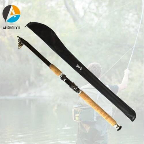 AI-SHOUYU Carbon Fiber Telescopic Fishing Rod 2.1-4.5m Short Sea Rods Telescopic Fishing Rod Spinning Fishing Pole