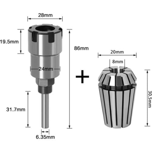 1/2\\\" 1/4\\\" 8mm Shank Router Bit Extension Rod Collet Chucks Adapter Engraving Machine Accessories For Wood Milling Cutter