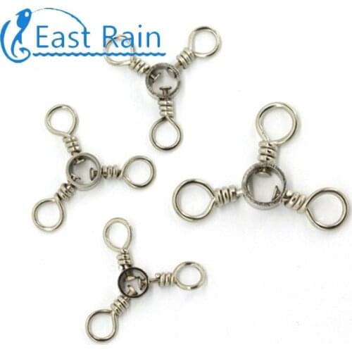 East Rain 50pcs/lot 2-5/0 Stainless steel fishing trigeminal Rings Connector Accessories Fishing Tackle free shipping