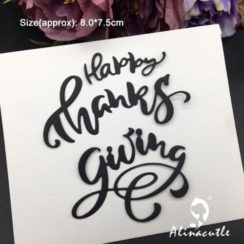 Die Cut Metal Cutting Thanks Giving Alinacraft Scrapbooking Album Papercraft Handmade Card Stencil Art Cutter Punch Die