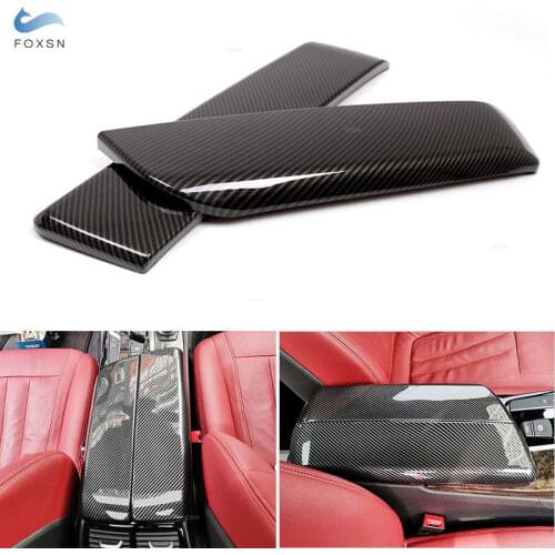 Car Carbon Fiber Texture Center Console Armrest Box Pad Protection Cover For BMW 5 Series G30 G38 2018 2019