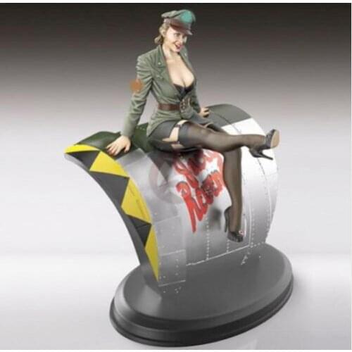 1/35 modern girl with base include 1 and scene Resin figure Model kits Miniature gk Unassembly Unpainted