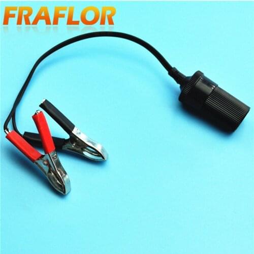 10pcs/lot 12 Volt Battery Terminal Clip-on Cigar Cigarette Lighter Female Power Socket Adapter Plug to Car Boat Oil Pump