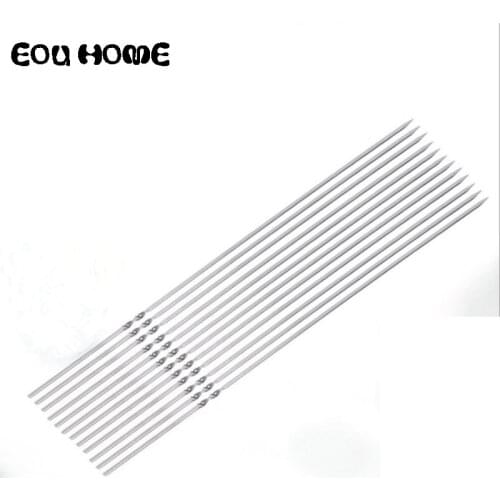 10pcs Reusable Flat Stainless Steel BBQ Tools Barbecue Skewers Bbq Needle Stick Shish kebab Outdoor Camping Picnic Cooking Tools