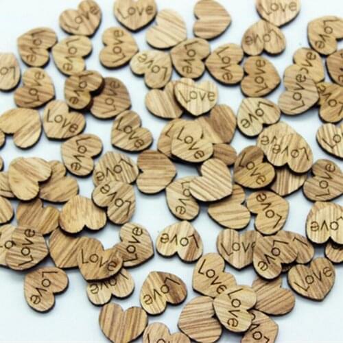 100 pcs/lot Heart Shape Miniature Figurine Wooden Craft Home decoration fairy garden DIY Accessories statue Shooting tool TNB120