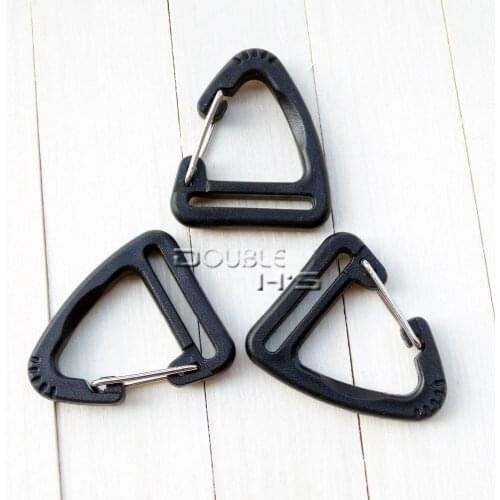 50pcs/lot 1''Plastic Buckles Hook Climbing Carabiner Hanging Keychain Link Backpack Strap Webbing 26mm