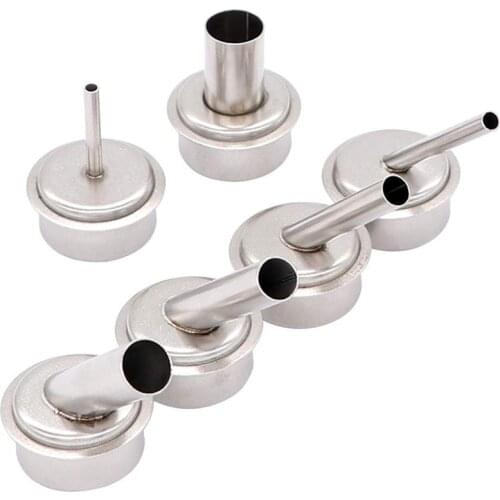 6Pcs Quick 861DW Hot Air Station Resisting Nozzles 3/4/6/8/10/12mm Nozzle Sleeve for PCB Microscope Soldering Repair