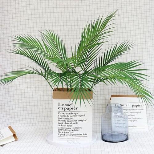 60-68CM Plastic Artificial Palm Leaf Plants Green Desert Summer Decoration Tropical Fake Plant Garden Home Party Decor Wedding