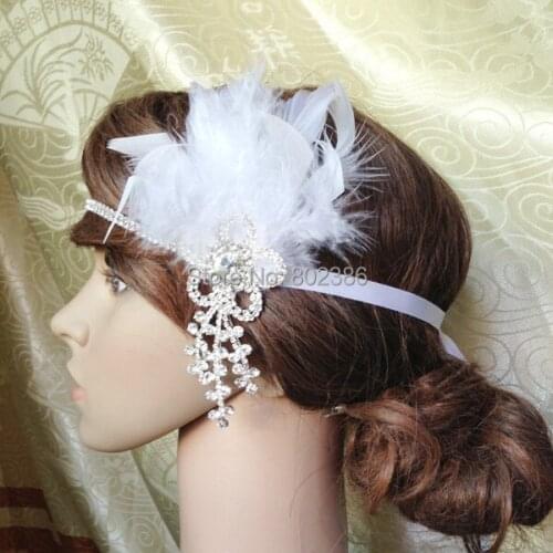 Free Shipping Girl Feather Rhinestone Headband Kids Hair Accessories