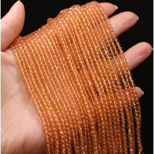 Faceted Stone Beads Section Orange Yellow Spinels Stone Beads for Jewelry Making DIY Bracelet Necklace Accessories Gift Size 3mm