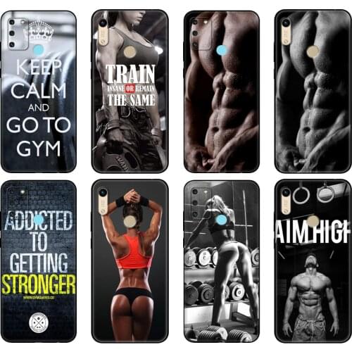 Black tpu Case For Honor 8a Prime 8s 9 10X Lite 9A 9C 9X Premium Pro 9S Case Cover Bodybuilding Gym Fitness Workout