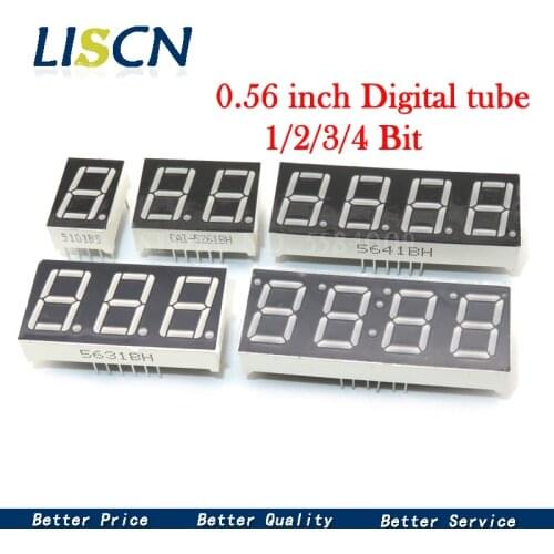 5pcs Digital tube segment Common Anode Common Cathode AS Red 1 2 3 4 Bit digital Tube 0.56 inch 12 needles Red LED Display