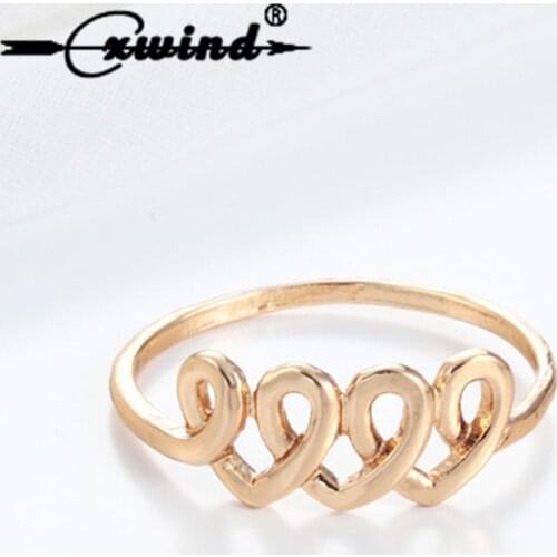 Cxwind Love Heart Ring Jewelry Simple Style Twist Knot Rings Charm Heart to Heart Bijoux for Women Fashion Party Gift Jewelry