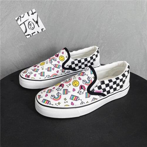 Summer Women Men Casual White Canvas Shoes Female Shallow Low Slip-on Sneaker Ladies Platform Tennis Loafers Vulcanize Shoes New