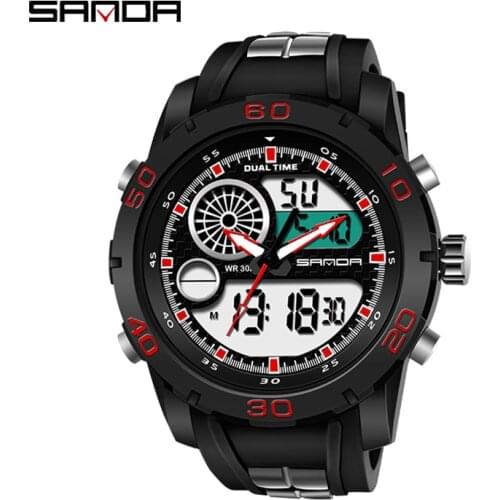 Mens Sport Watch LED Digital Wrist Watch Luxury Men Military Electronic Watch Btand SANDA Clock Waterproof Chronograph Hour