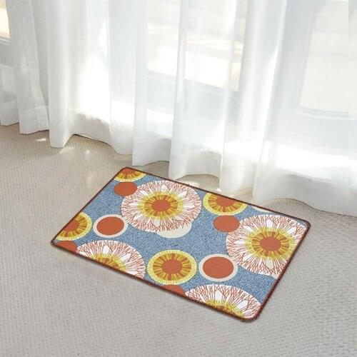 Occident Style Polyester Bathroom Floor Mat Absorbent Toilet Pad with retro printing Pattern Non-Slip TPR Base Floor Rug