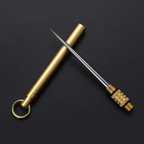 New Titanium Outdoor Portable Multifunctional Toothpick Bottle Fruit Fork Camping Tool Toothpick Tube Stronger Than Dental Floss