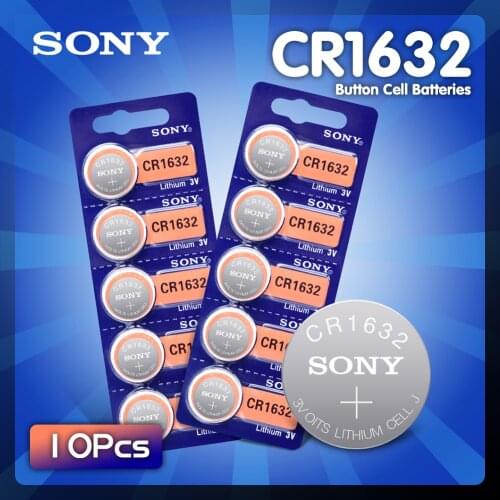 New 10PCS For Sony CR1632 Button Battery Lithium Coin Cell Batteries 3V LM1632 BR1632 ECR1632 CR 1632 For Electronic Watch Toy