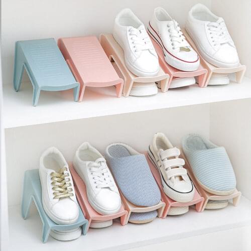Shoes Storage Organization Holder Shoe Rack Cabinet Household Wardrobe Layered Storing Shoes Stand Shelf Single Double Box U3