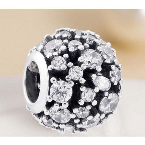 Original Openwork Sparkling Round Cz With Crystal Beads Fit 925 Sterling Silver Bead Charm Europe Bracelet Diy Jewelry