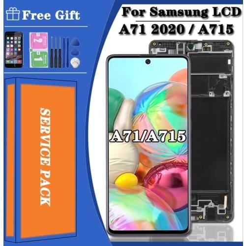 100% New AMOLED For Samsung Galaxy A71 LCD Touch Digitizer Sensor Assembly For Samsung A71 Display A715 LCD A715F A715FD A71 lcd