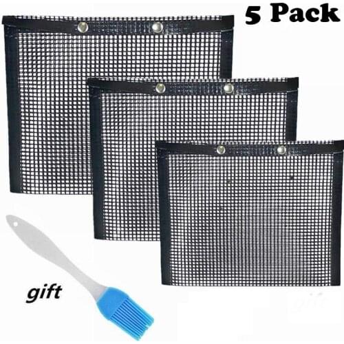 YJ 27*22cm Mesh Grilling Bag Outdoor Picnic Tool Bolsa De Barbacoa Reusable and Easy to Clean Non-Stick BBQ Bake Bag Party Tools
