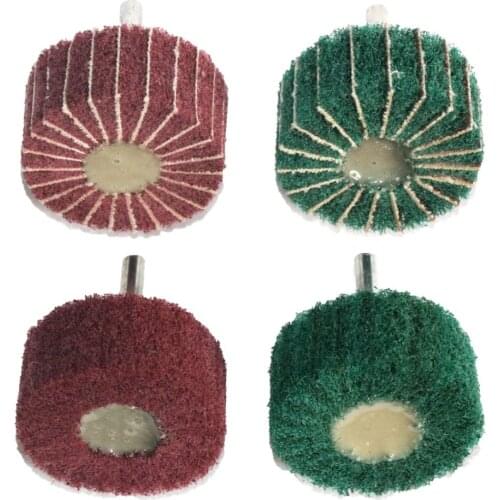 2"50mm 4pcs Industrial Scouring Pad Grinding Head Nylon Fiber Polishing Buffing Wheel Non-woven For Drill with 1/4" Shank 6mm