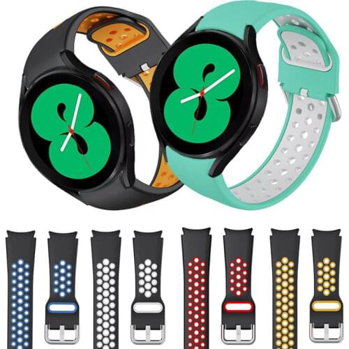 Sports Strap For Samsung Galaxy Watch 4 44mm 42mm / Watch4 Classic 46mm 42mm Replacement Band Curved end Silicone Watchbands
