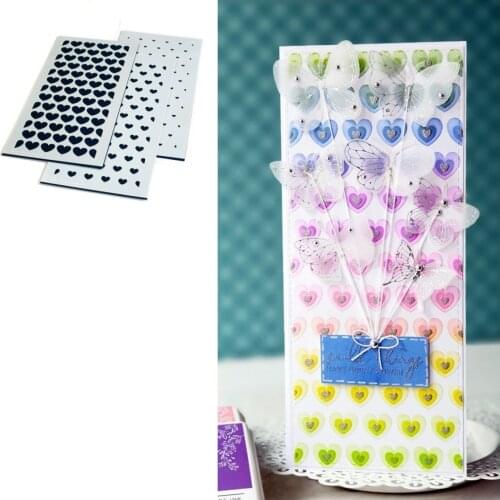 Slimline Hearts Builder Layering Stencils for Scrapbooking Stamp Photo Album Decorative Embossing Cut Die DIY Paper Card 2021