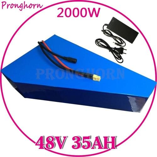 Free Tax 48V 2000W Triangle Battery Pack 48V 34AH E-Bike Battery 48V 34AH Lithium Battery use LG cell with 50A BMS 54.6V Charger