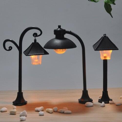 Street lights craft figurine garden ornament miniature fairy garden decor Creative light small ornaments dollhouse accessories