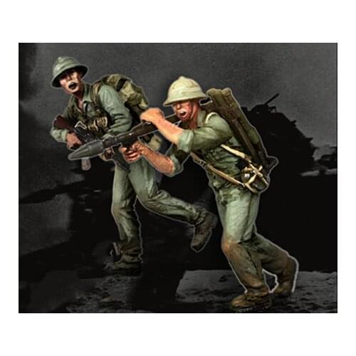 Unassambled 1/35 modernTeam include 2 man Resin figure miniature model kits Unpainted
