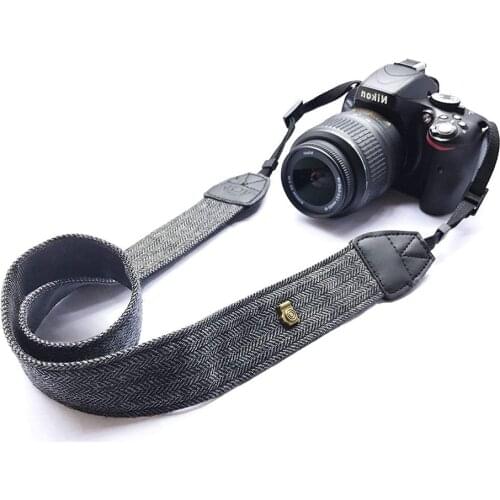 Foleto Universal Nylon Camera Neck Strap Vintage Leather Wrist Strap Belt For Nikon Canon DSlr Cameras Strap Accessories Part