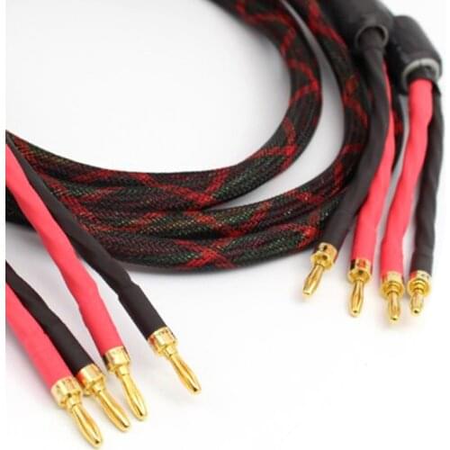 Western Electric MULTI-CONDUCTOR Hifi Audio Speaker Cable OFC DIY Speaker Cable Gold Plated Pailiccs Banana Plug + Filter Ring