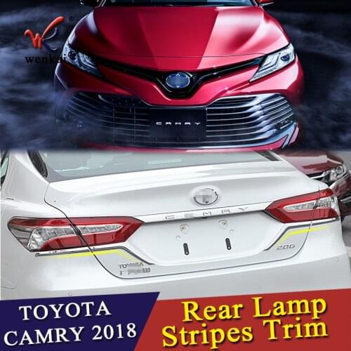 For Toyota Camry XV70 2018 Car Styling Tail Light Rear Lamp Stripes Trim Accessories Bright Silver ABS Chrome 4pcs
