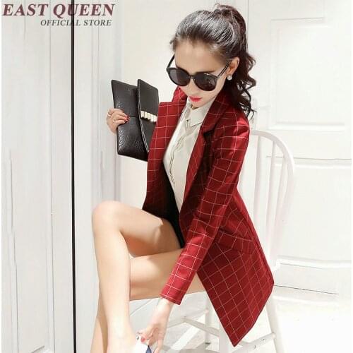 Stylish women blazers office uniform designs women plaid blazer femme new arrival ladies work wear uniforms AA525