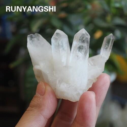 1pcs Natural stone white crystal clear quartz Crystal Cluster Energy ornaments White quartz cluster Crystal Mineral Specimen