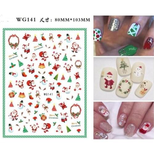 1pc Christmas Nail Sticker Cartoon Snowman Strap Rubber Sticker DIY Album Bullet Journal Mobile Decor Office School Supplies