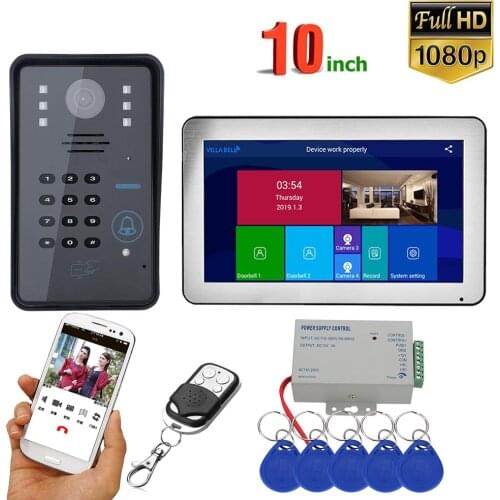 10 inch Record Wifi Wireless RFID Video Door Phone Doorbell Intercom System with Wired 1080P camera