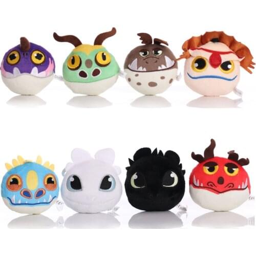 10cm 3Toothless Night Fury Light Fury Anime Stuffed Peluches Pendant Dolls How To Train Your Dragon Plush Toys Gift for Kids