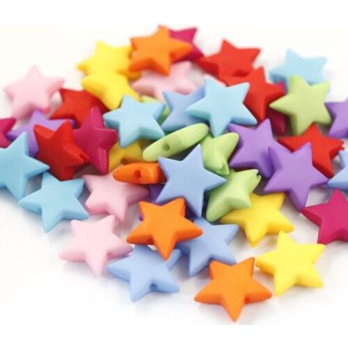 100pcs 9mm Colourful Faceted Five-pointed Star Acrylic Loose Spacer Beads for Jewelry Making DIY Accessories