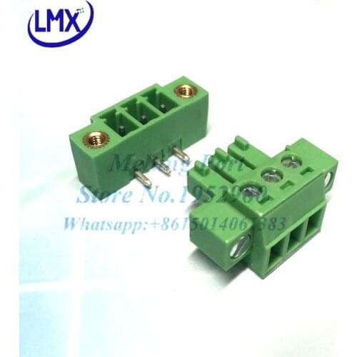 20Set 3.81MM Pitch PCB Pluggable Terminal Blocks Connector 11P 12P Right Angle KF15EDGKM/RM With Flange Ears