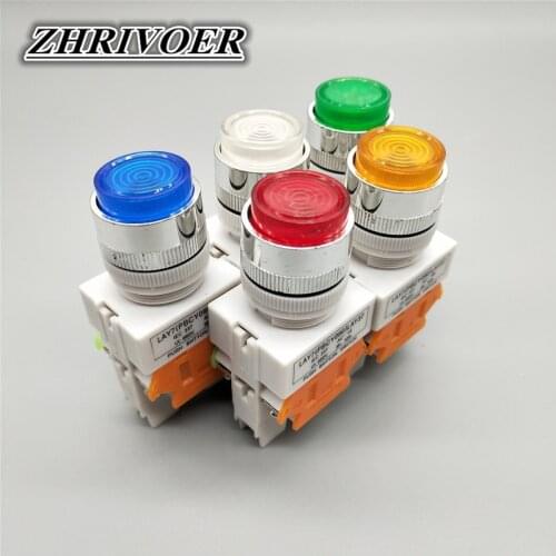 22mm LAY37-11DN/LAY37-11DNZS Self-locking/Self-reset Push Button Switch with Light 10A/660V Red Green Blue Yellow White