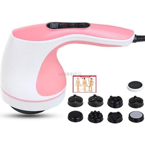 220V Electric Dolphin Massager Neck Waist Back Massage Hammer Vibration Infrared Stick Roller Multi-functional Body Massager