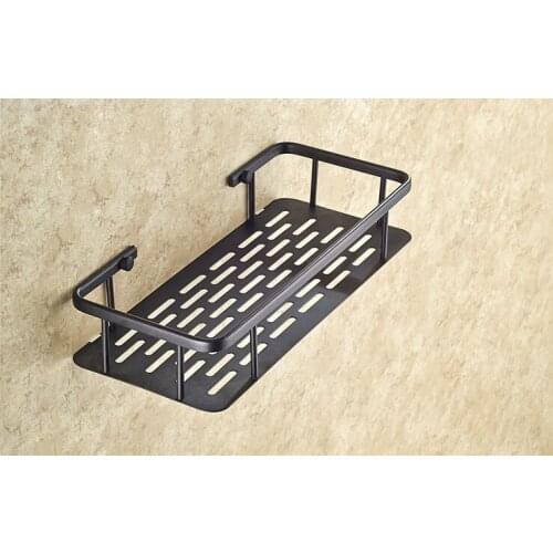 300mm Black Oil Rubbed Antique brass Wall Mounted Bathroom Shower Shelf Storage Basket Bathroom Accessory mba528