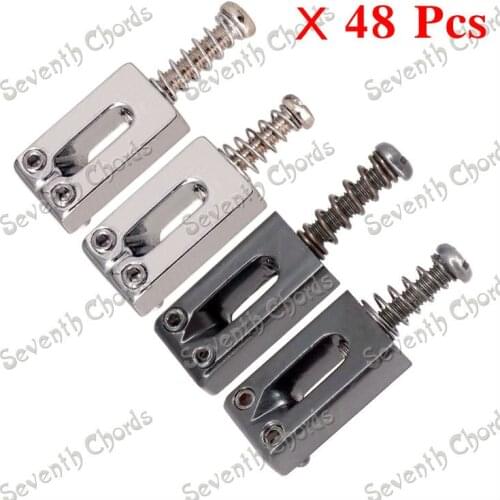 48 Pcs 2 Colors Flat Tyle Electric Guitar Tremolo Bridge String Saddles / Provided Straight body and conical Spring for choose