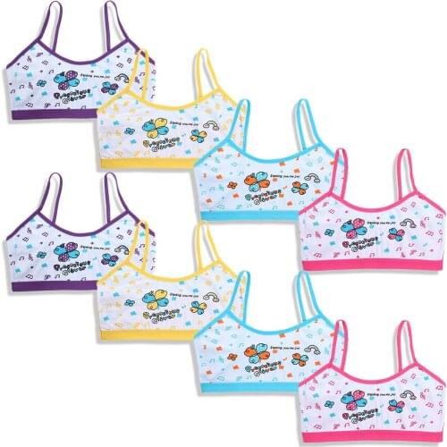 5Pc/lot Girls Cotton Training Bra Kids Cartoon Vest Tops Underwear Children Camisole Baby Bras Undershirt 8-14Y